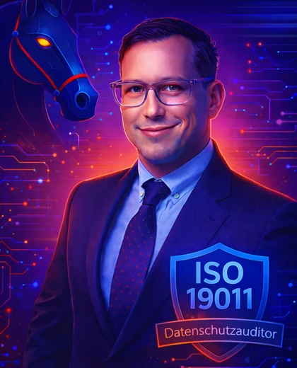 Illustration eines ISO 19011 Datenschutzauditors als Experte für Datenschutz und Compliance