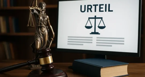 Richterhammer vor Laptop mit Datenschutzsymbol – symbolisiert Urteil zur journalistischen Verantwortung bei Datenveröffentlichung