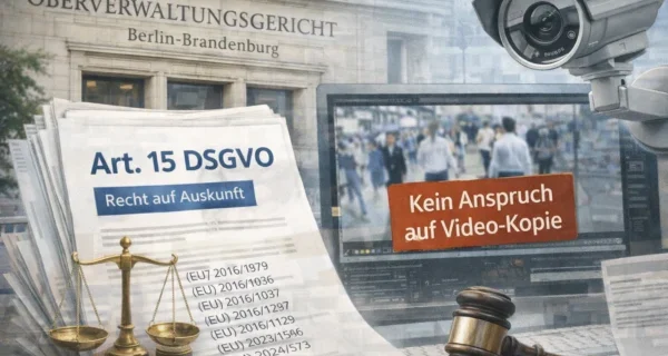 Symbolbild zur Entscheidung des OVG Berlin-Brandenburg zum Auskunftsrecht nach Art. 15 DSGVO bei Videoaufzeichnungen.