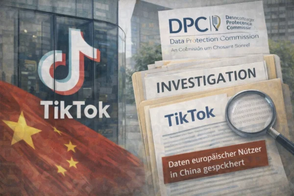 Symbolbild zur erneuten Untersuchung der irischen Datenschutzbehörde gegen TikTok wegen möglicher Speicherung europäischer Nutzerdaten in China.