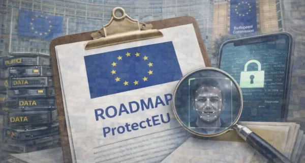 Symbolbild zur ProtectEU-Roadmap der EU-Kommission zur inneren Sicherheit und Datenverarbeitung.