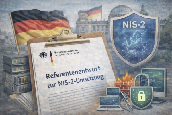 Symbolbild zur Umsetzung der NIS-2-Richtlinie in deutsches Recht durch das Bundesministerium des Innern.