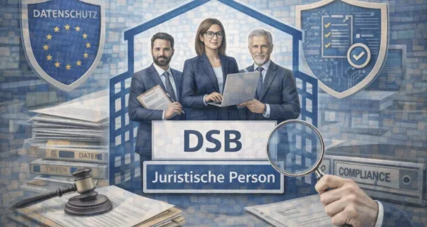 Juristische Person als Datenschutzbeauftragter Symbolbild zur Benennung einer juristischen Person als Datenschutzbeauftragter nach der DSGVO.