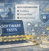 Symbolbild zu DSGVO-konformen Softwaretests mit personenbezogenen Daten und Datenschutzmaßnahmen.