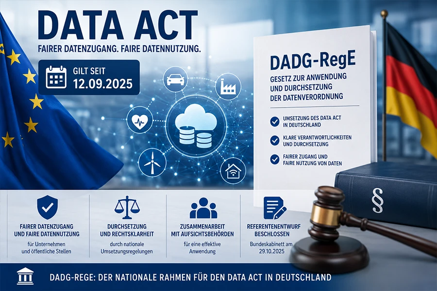 Symbolbild zum Data Act und zum deutschen Referentenentwurf für dessen Anwendung und Durchsetzung.