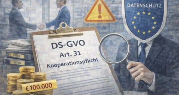 Symbolbild zur Kooperationspflicht nach Art. 31 DSGVO und den Mitwirkungspflichten gegenüber Datenschutzaufsichtsbehörden.